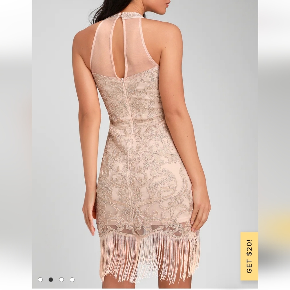 NWT Lulu's Beaded Blush Formal Dress Size XS - Picture 4 of 7